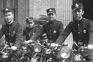 Telegram messengers on motorcycles