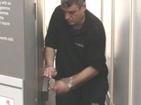 Rear view of panels during exhibition set up. Full instructions on how to construct the exhibition are provided.