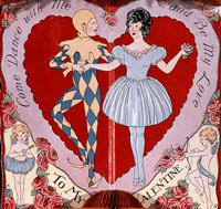 Image of harlequin valentine card