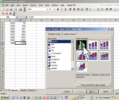 Excel chart screenshot for step 5