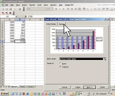 Excel chart screenshot for step 6