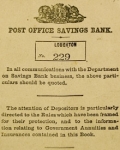Image of Post Office Savings Bank deposit book, 1869