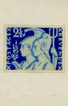 Concevez pour un timbre franco-britannique par Edmund Dulac, 1940
