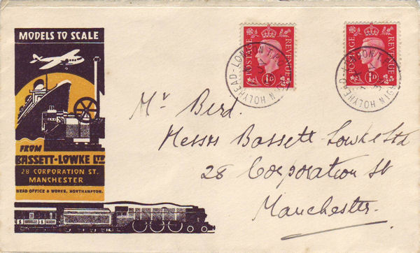 Letter sorted on the Holyhead to London Night - UP TPO in 1938