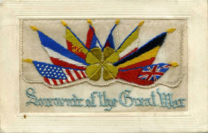 Image of 'Souvenir of the Great War' embroidered card