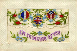 Image of embroidered 'I'm Thinking of You' card