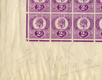 Image of an imperforate 2d Tyrian plum 1910