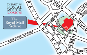Image of Royal Mail Archive location map